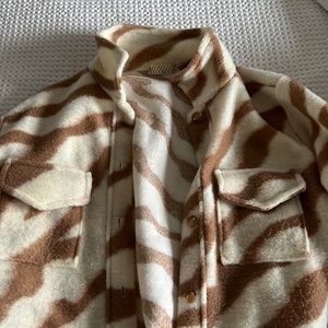Zebra printed shacket
